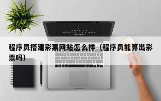 阳江程序员搭建彩票网站怎么样（程序员能算出彩票吗）